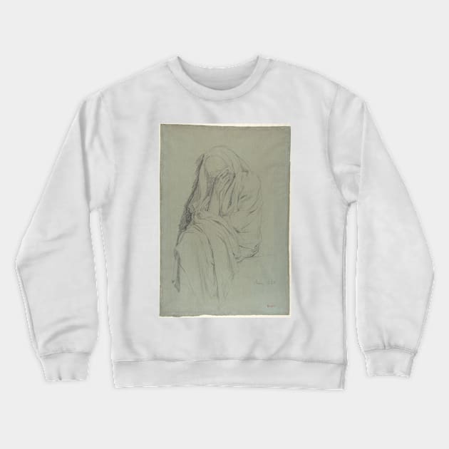 Study for Vieille Italienne(recto); Drapery Study (verso) Crewneck Sweatshirt by EdgarDegas